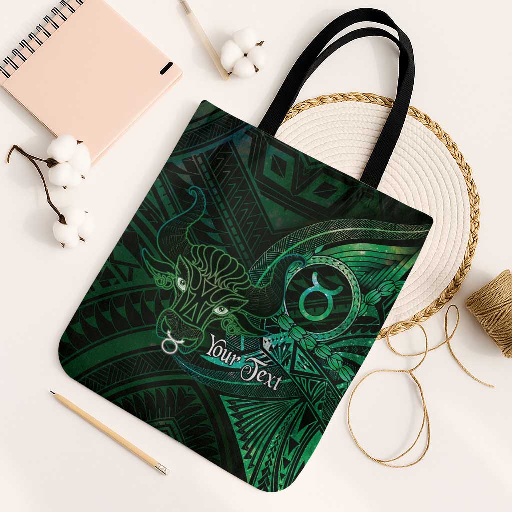 Personalised Polynesia Zodiac Taurus Tote Bag Galaxy Polynesian Pattern Chest Tattoo Style