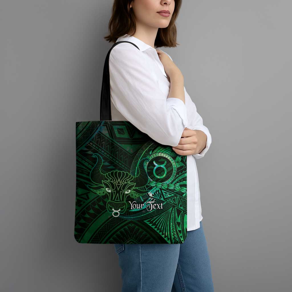 Personalised Polynesia Zodiac Taurus Tote Bag Galaxy Polynesian Pattern Chest Tattoo Style