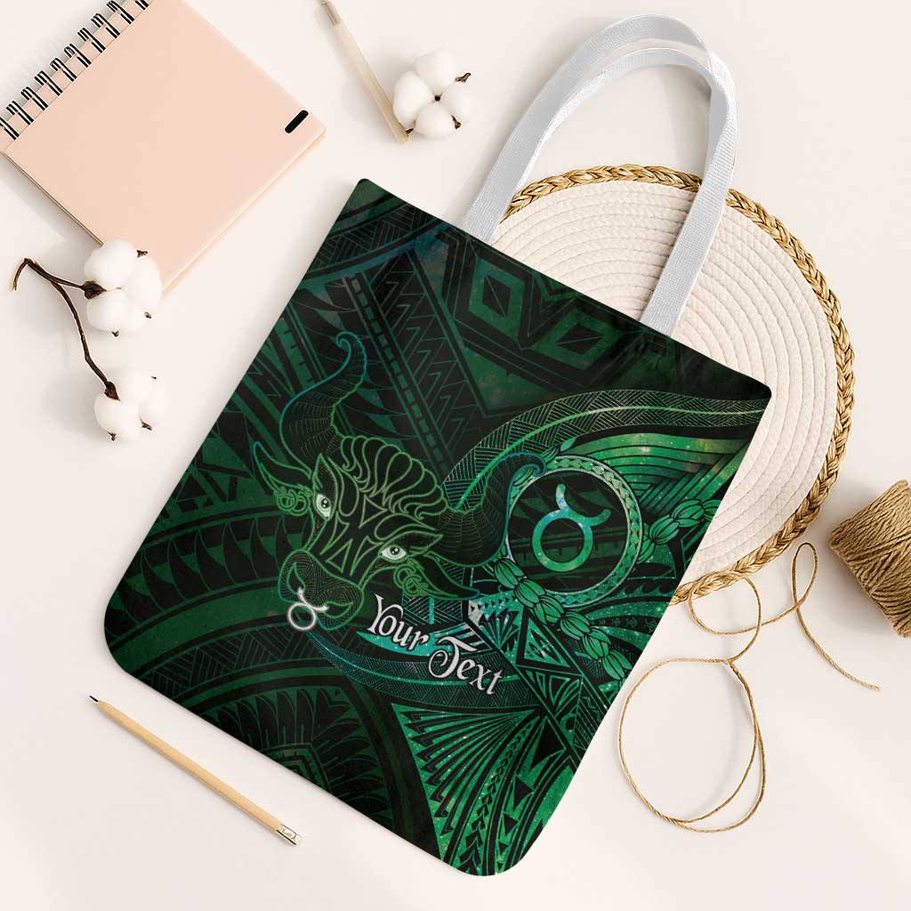 Personalised Polynesia Zodiac Taurus Tote Bag Galaxy Polynesian Pattern Chest Tattoo Style