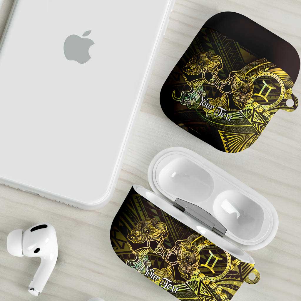 Personalised Polynesia Zodiac Gemini AirPods Case Galaxy Polynesian Pattern Chest Tattoo Style