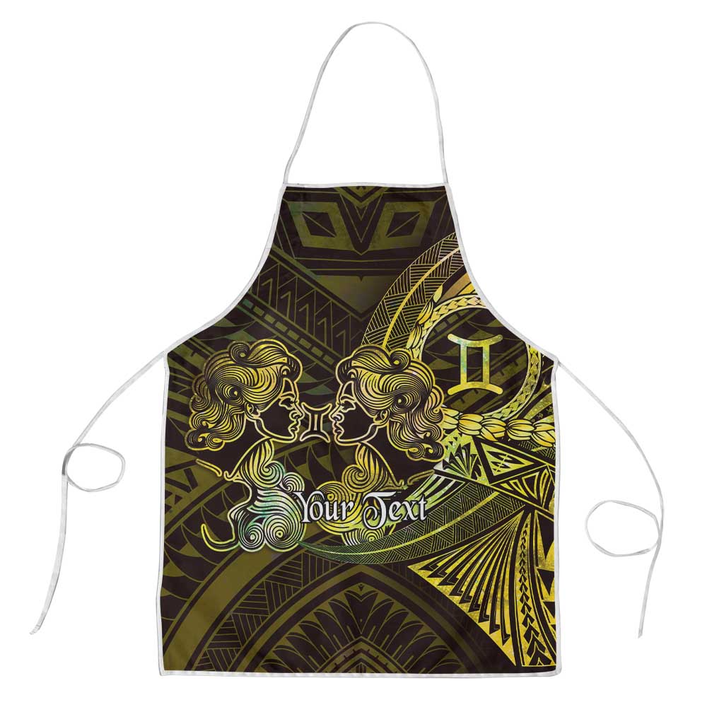 Personalised Polynesia Zodiac Gemini Apron Galaxy Polynesian Pattern Chest Tattoo Style