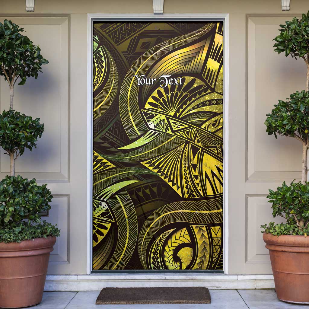 Personalised Polynesia Zodiac Gemini Door Cover Galaxy Polynesian Pattern Chest Tattoo Style