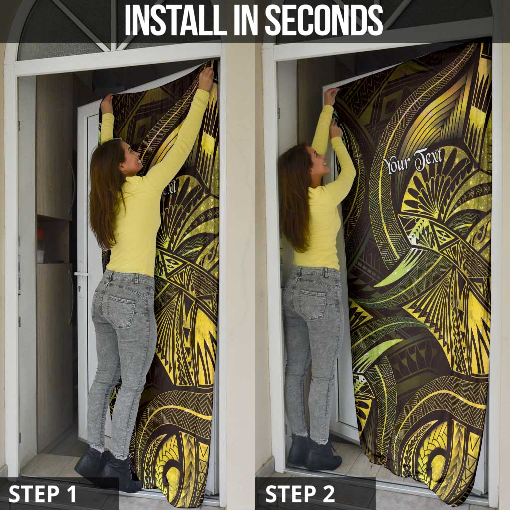 Personalised Polynesia Zodiac Gemini Door Cover Galaxy Polynesian Pattern Chest Tattoo Style