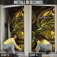 Personalised Polynesia Zodiac Gemini Door Cover Galaxy Polynesian Pattern Chest Tattoo Style