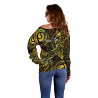 Personalised Polynesia Zodiac Gemini Off Shoulder Sweater Galaxy Polynesian Pattern Chest Tattoo Style LT14 - Polynesian Pride