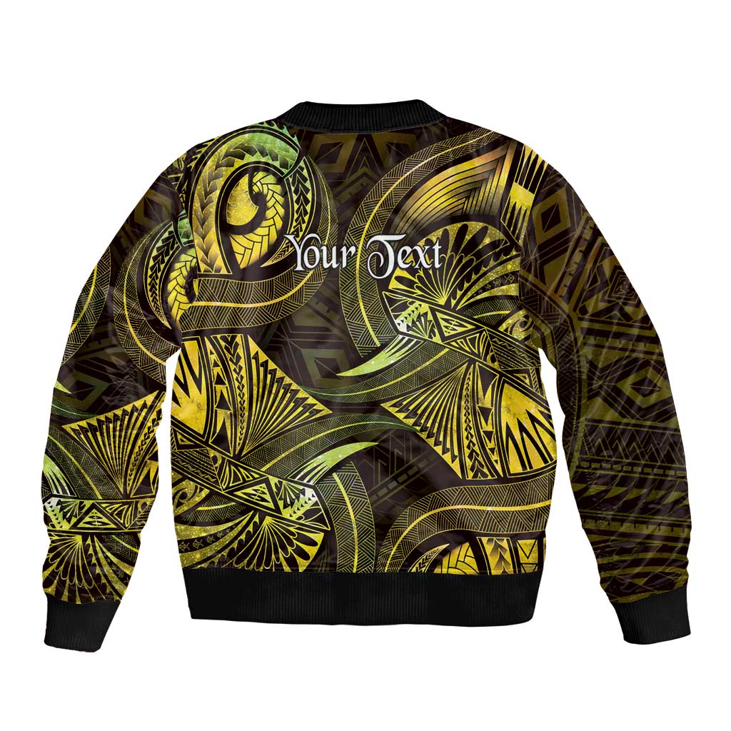Personalised Polynesia Zodiac Gemini Sleeve Zip Bomber Jacket Galaxy Polynesian Pattern Chest Tattoo Style LT14 - Polynesian Pride
