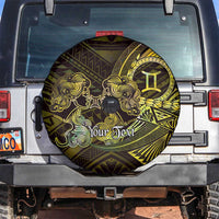 Personalised Polynesia Zodiac Gemini Spare Tire Cover Galaxy Polynesian Pattern Chest Tattoo Style