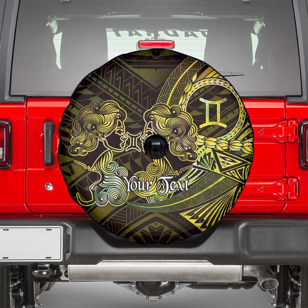 Personalised Polynesia Zodiac Gemini Spare Tire Cover Galaxy Polynesian Pattern Chest Tattoo Style