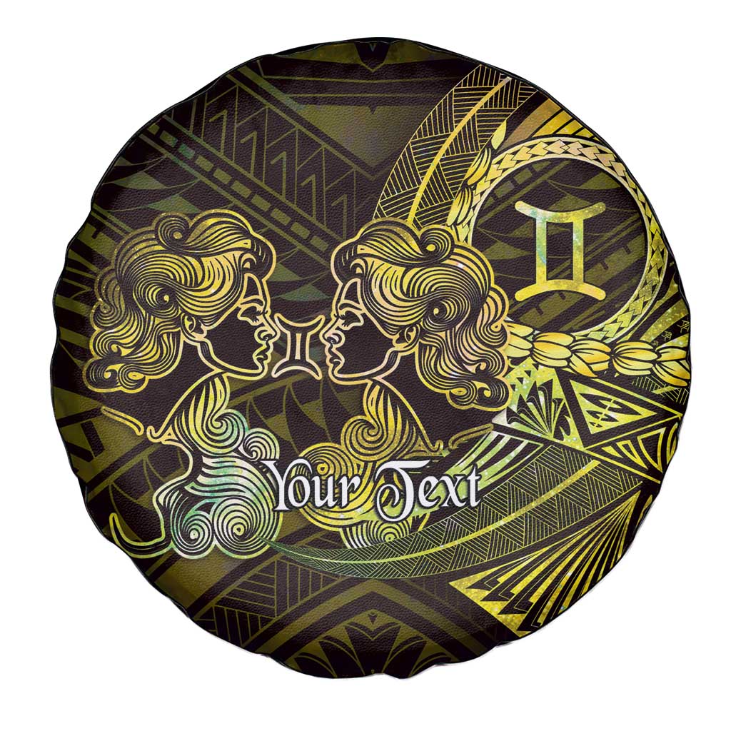 Personalised Polynesia Zodiac Gemini Spare Tire Cover Galaxy Polynesian Pattern Chest Tattoo Style