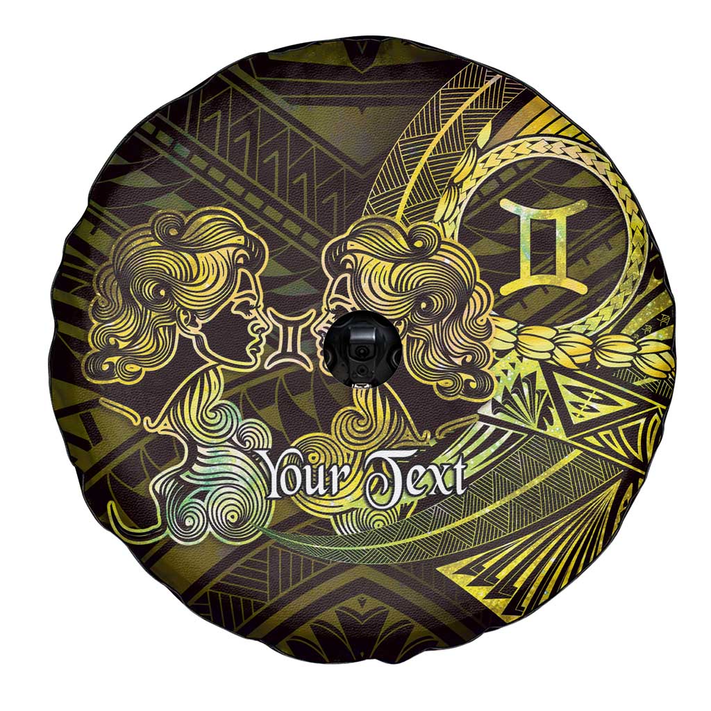 Personalised Polynesia Zodiac Gemini Spare Tire Cover Galaxy Polynesian Pattern Chest Tattoo Style