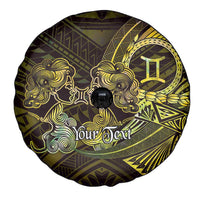 Personalised Polynesia Zodiac Gemini Spare Tire Cover Galaxy Polynesian Pattern Chest Tattoo Style