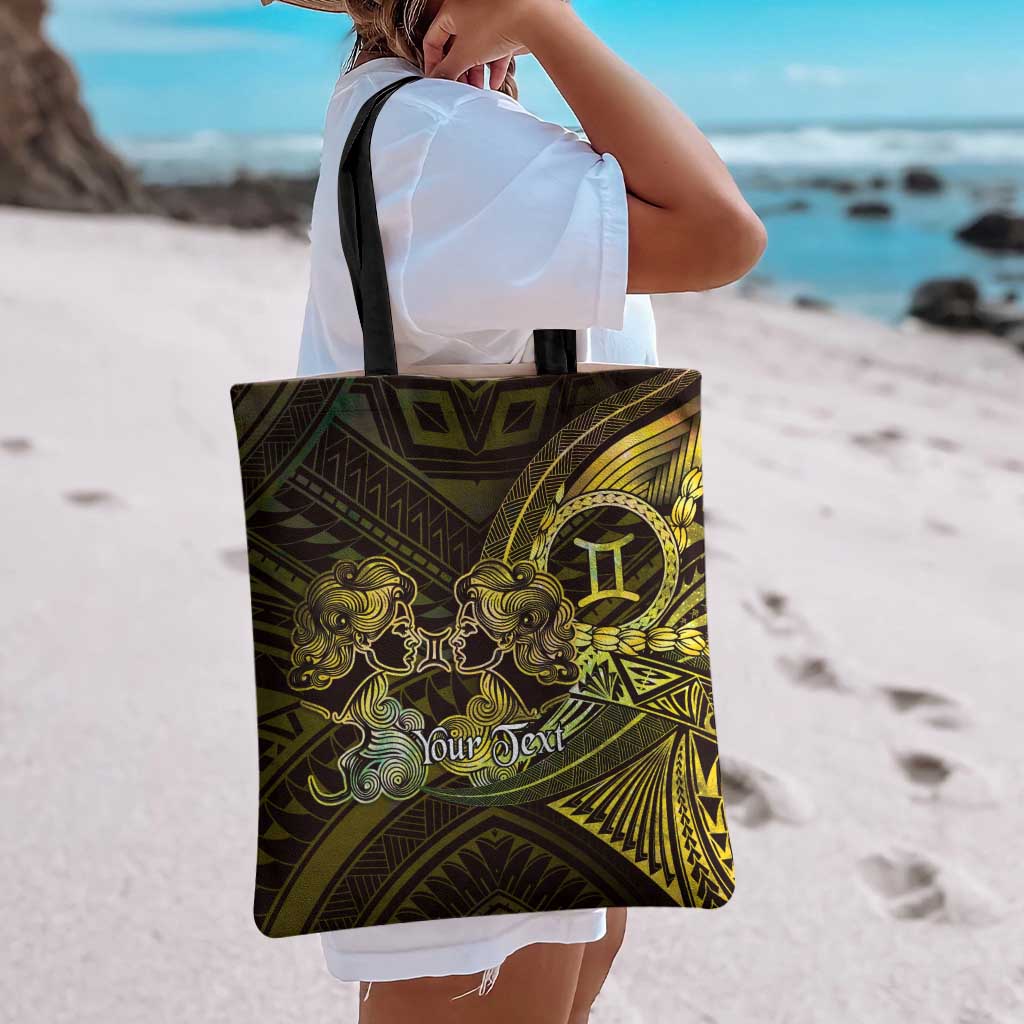 Personalised Polynesia Zodiac Gemini Tote Bag Galaxy Polynesian Pattern Chest Tattoo Style