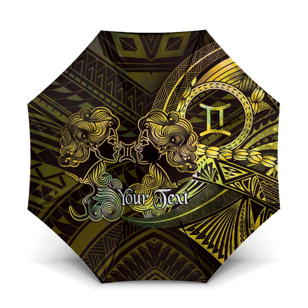 Personalised Polynesia Zodiac Gemini Umbrella Galaxy Polynesian Pattern Chest Tattoo Style