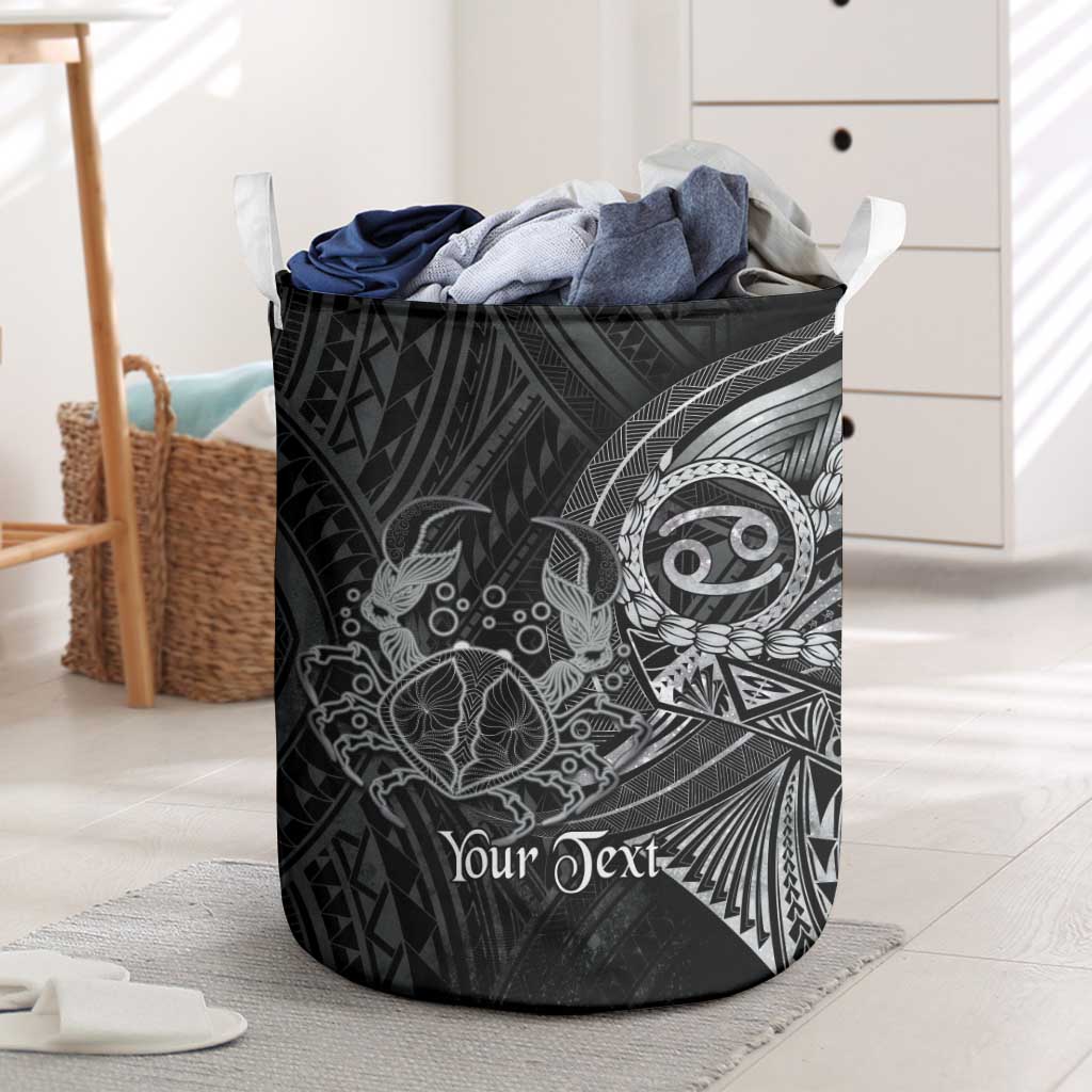 Personalised Polynesia Zodiac Cancer Laundry Basket Galaxy Polynesian Pattern Chest Tattoo Style LT14 Black - Polynesian Pride