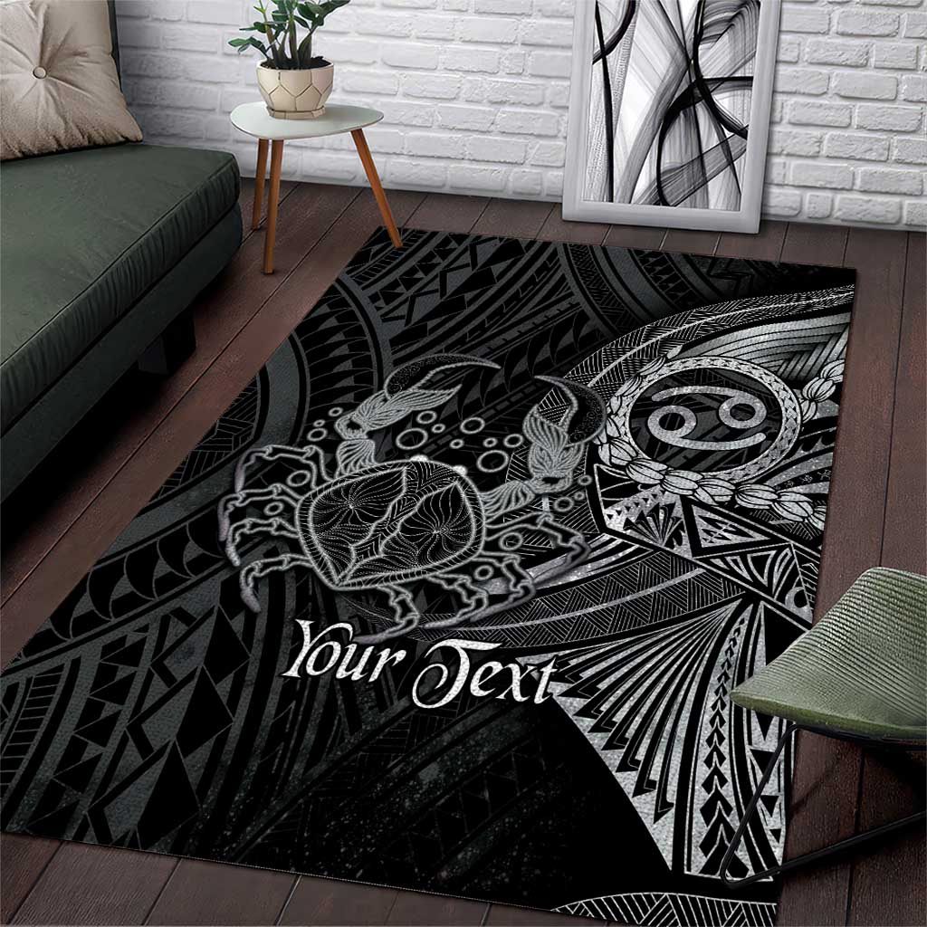 Personalised Polynesia Zodiac Cancer Area Rug Galaxy Polynesian Pattern Chest Tattoo Style