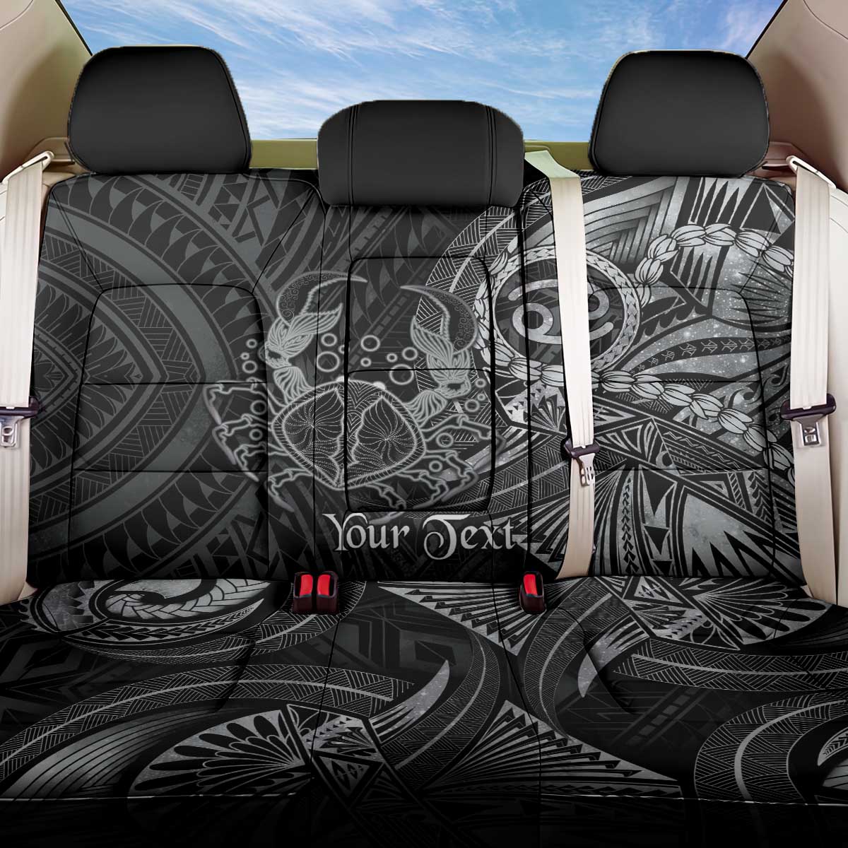 Personalised Polynesia Zodiac Cancer Back Car Seat Cover Galaxy Polynesian Pattern Chest Tattoo Style LT14 One Size Black - Polynesian Pride