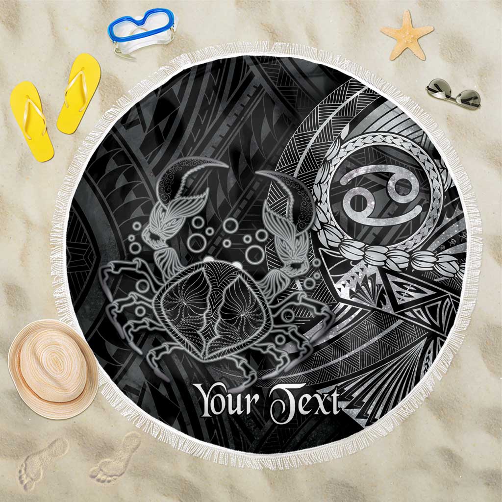 Personalised Polynesia Zodiac Cancer Beach Blanket Galaxy Polynesian Pattern Chest Tattoo Style