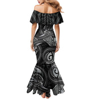 Personalised Polynesia Zodiac Cancer Family Matching Mermaid Dress and Hawaiian Shirt Galaxy Polynesian Pattern Chest Tattoo Style