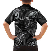 Personalised Polynesia Zodiac Cancer Family Matching Off Shoulder Short Dress and Hawaiian Shirt Galaxy Polynesian Pattern Chest Tattoo Style