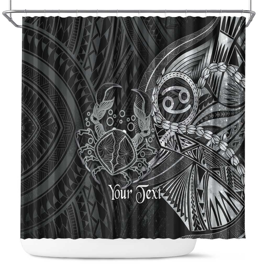 Personalised Polynesia Zodiac Cancer Shower Curtain Galaxy Polynesian Pattern Chest Tattoo Style