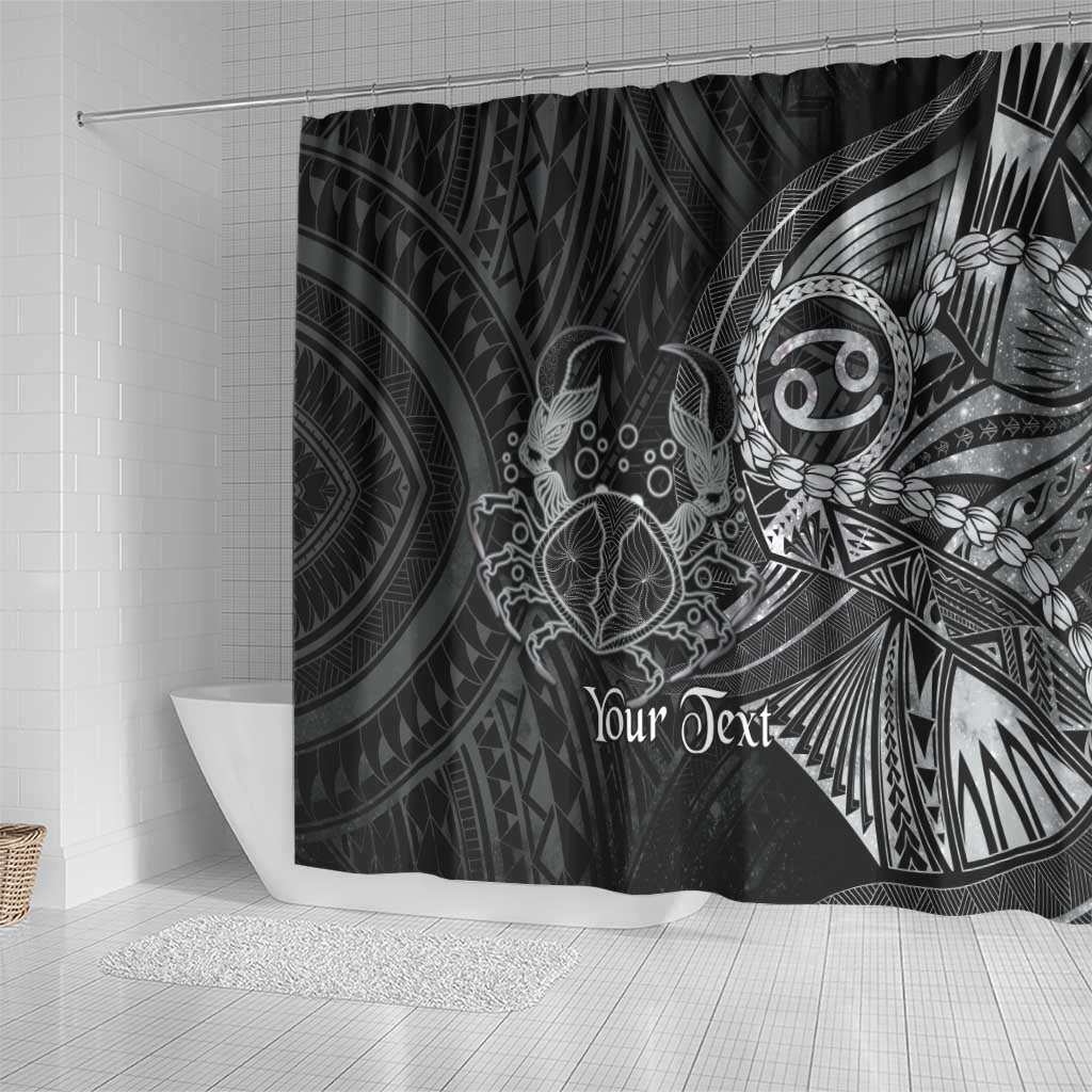 Personalised Polynesia Zodiac Cancer Shower Curtain Galaxy Polynesian Pattern Chest Tattoo Style