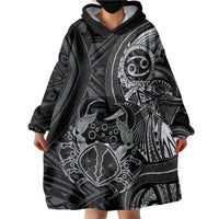 Personalised Polynesia Zodiac Cancer Wearable Blanket Hoodie Galaxy Polynesian Pattern Chest Tattoo Style LT14 - Polynesian Pride