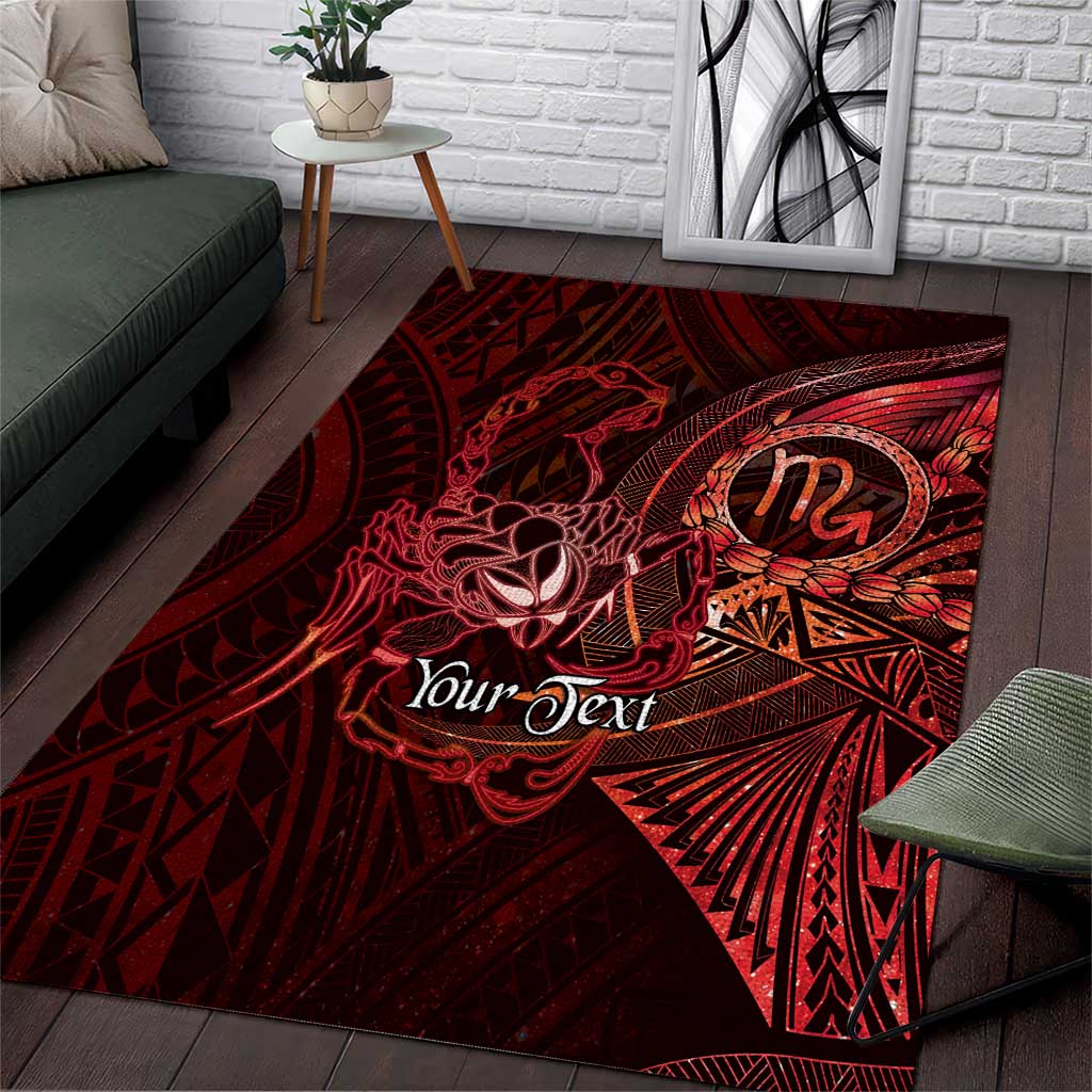 Personalised Polynesia Zodiac Scorpio Area Rug Galaxy Polynesian Pattern Chest Tattoo Style