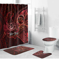 Personalised Polynesia Zodiac Scorpio Bathroom Set Galaxy Polynesian Pattern Chest Tattoo Style
