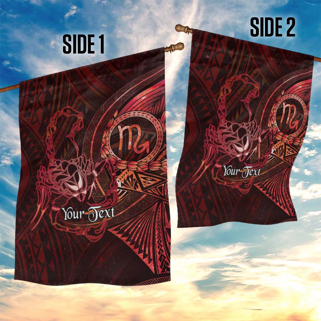 Personalised Polynesia Zodiac Scorpio Garden Flag Galaxy Polynesian Pattern Chest Tattoo Style LT14 - Polynesian Pride