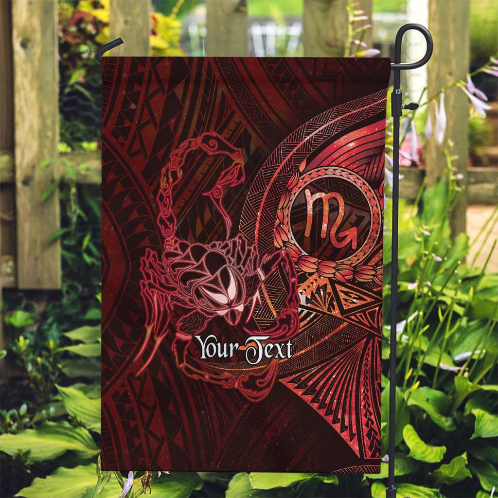 Personalised Polynesia Zodiac Scorpio Garden Flag Galaxy Polynesian Pattern Chest Tattoo Style LT14 Garden Flag Red - Polynesian Pride