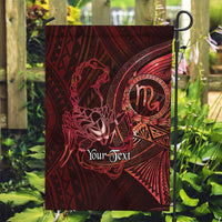 Personalised Polynesia Zodiac Scorpio Garden Flag Galaxy Polynesian Pattern Chest Tattoo Style LT14 Garden Flag Red - Polynesian Pride
