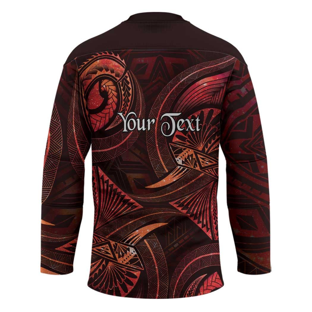 Personalised Polynesia Zodiac Scorpio Hockey Jersey Galaxy Polynesian Pattern Chest Tattoo Style