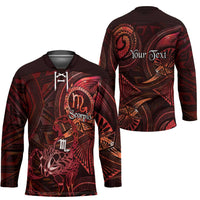 Personalised Polynesia Zodiac Scorpio Hockey Jersey Galaxy Polynesian Pattern Chest Tattoo Style
