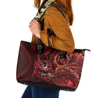 Personalised Polynesia Zodiac Scorpio Leather Tote Bag Galaxy Polynesian Pattern Chest Tattoo Style