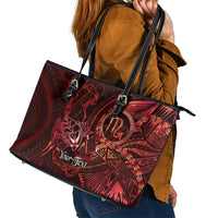 Personalised Polynesia Zodiac Scorpio Leather Tote Bag Galaxy Polynesian Pattern Chest Tattoo Style