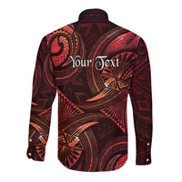 Personalised Polynesia Zodiac Scorpio Long Sleeve Button Shirt Galaxy Polynesian Pattern Chest Tattoo Style