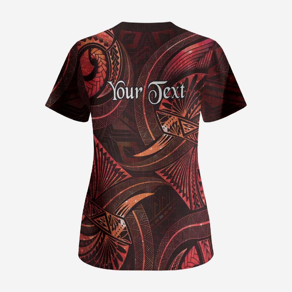 Personalised Polynesia Zodiac Scorpio Scrub Top Galaxy Polynesian Pattern Chest Tattoo Style LT14 - Polynesian Pride