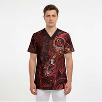 Personalised Polynesia Zodiac Scorpio Scrub Top Galaxy Polynesian Pattern Chest Tattoo Style LT14 - Polynesian Pride