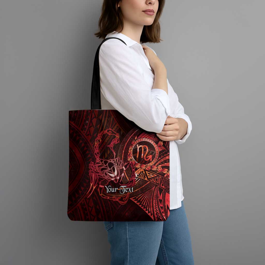 Personalised Polynesia Zodiac Scorpio Tote Bag Galaxy Polynesian Pattern Chest Tattoo Style