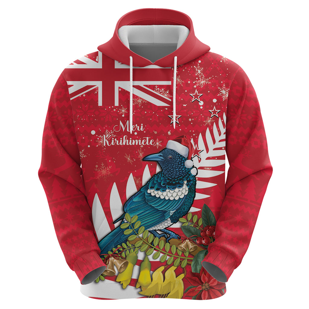 New Zealand Christmas In July Hoodie Tui Bird With Kowhai Meri Kirihimete