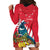 New Zealand Christmas In July Hoodie Dress Tui Bird With Kowhai Meri Kirihimete