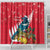 New Zealand Christmas In July Shower Curtain Tui Bird With Kowhai Meri Kirihimete
