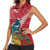 New Zealand Christmas In July Women Sleeveless Polo Shirt Tui Bird With Kowhai Meri Kirihimete