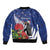 New Zealand Christmas In July Bomber Jacket Fiordland Penguin With Pohutukawa Flower