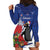 New Zealand Christmas In July Hoodie Dress Fiordland Penguin With Pohutukawa Flower