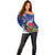 New Zealand Christmas In July Off Shoulder Sweater Fiordland Penguin With Pohutukawa Flower