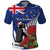 New Zealand Christmas In July Polo Shirt Fiordland Penguin With Pohutukawa Flower