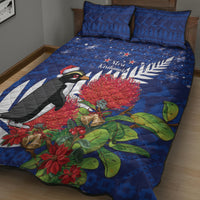New Zealand Christmas In July Quilt Bed Set Fiordland Penguin With Pohutukawa Flower