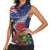 New Zealand Christmas In July Women Sleeveless Polo Shirt Fiordland Penguin With Pohutukawa Flower