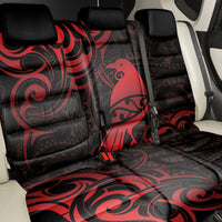 New Zealand Tui Bird Back Car Seat Cover Aotearoa Maori Pattern - Red